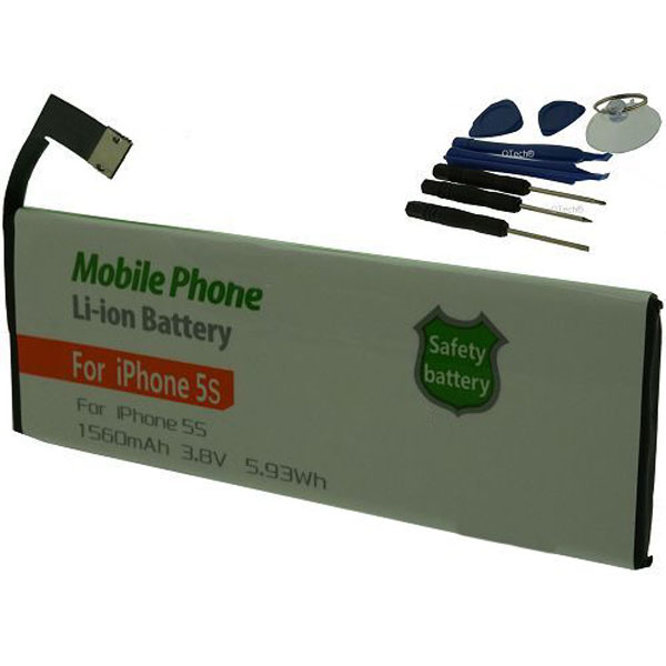 Otech Batterie de téléphone portable pour iPhone 5s 3.7V Li-Lion 1560mAh avec outils