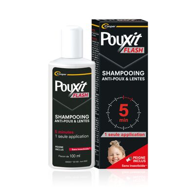 Pouxit FLASH - Shampoing 2 en 1 Anti-Poux et Anti-lentes,