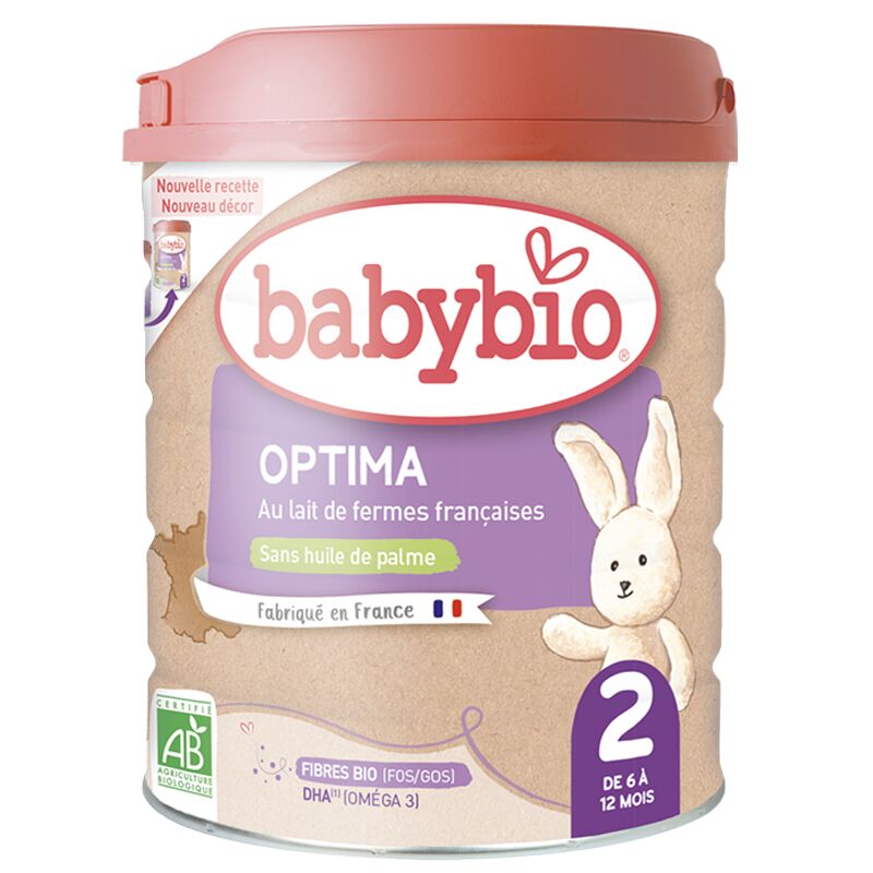 Babybio OPTIMA - Lait de Suite 2ème Âge Bio - De 6 à 12 mois, 800g