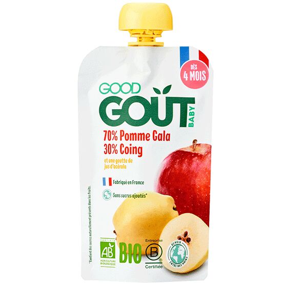 Good Gout Purée de Fruits Pomme et Coing Bio - Dès 4 mois, 120g
