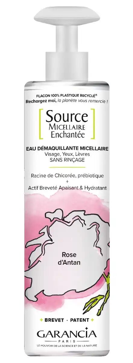 Garancia SOURCE MICELLAIRE ENCHANTÉE - Eau Démaquillante Micellaire Rose d'Antan - Visage Yeux et Lèvres - Peaux Sensibles, 400ml