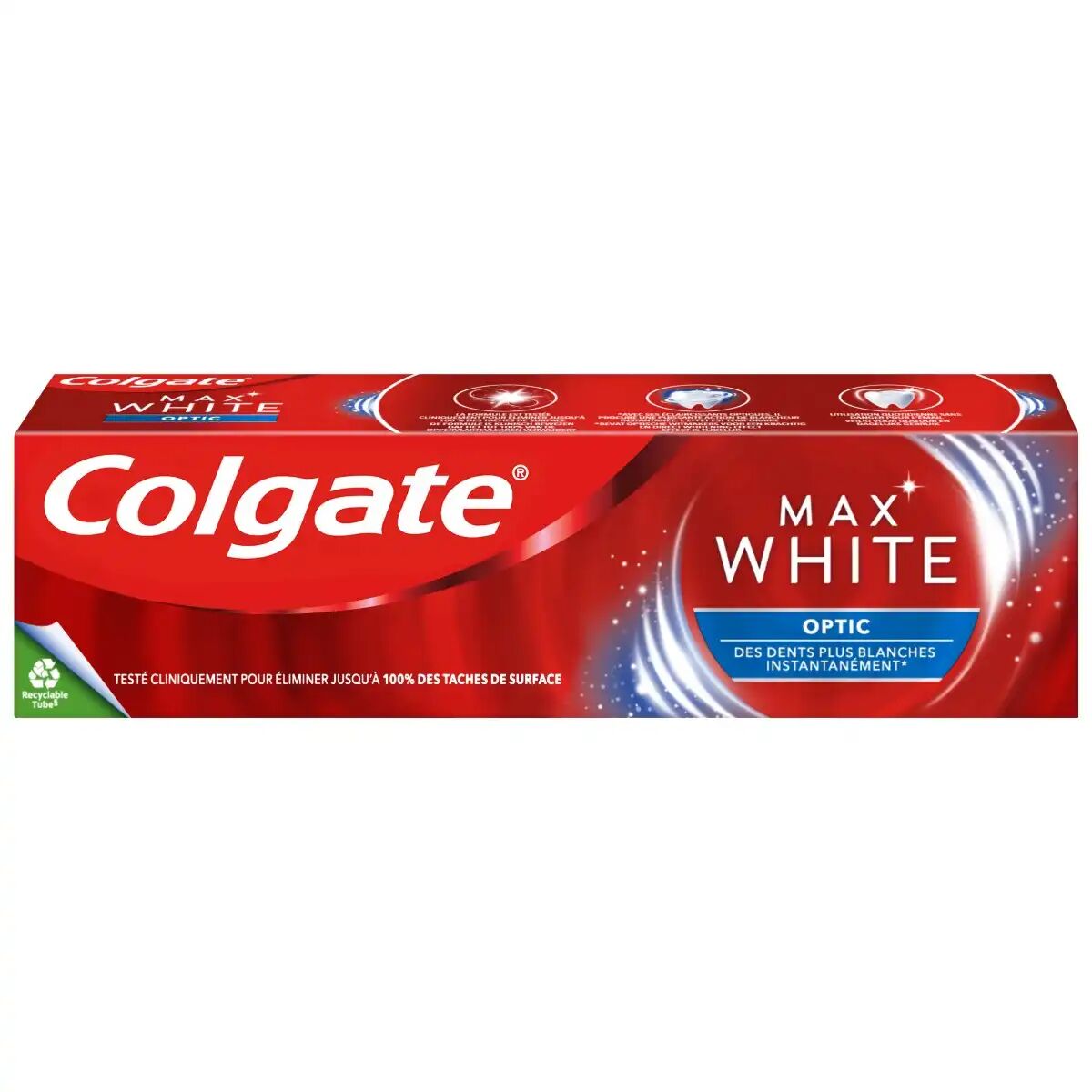 Colgate MAX WHITE OPTIC - Dentifrice  Blancheur au Fluor, 75ml