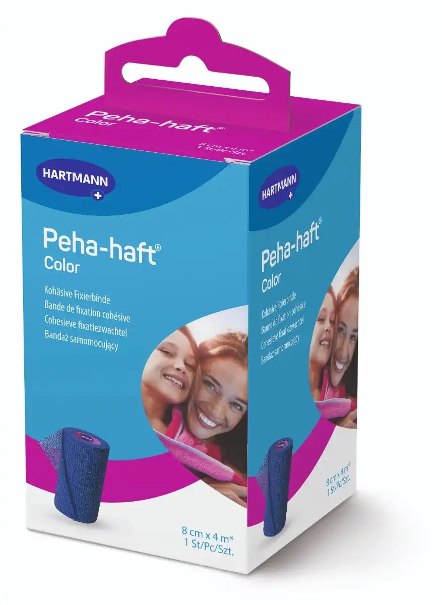 Hartmann PEHA-HAFT - Bande de Fixation Cohésive Bleue - 8cmx4m, 1 Unité