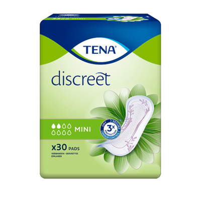Tena Discreet Mini - Protections pour fuite urinaire légère - Publicité Tena Discreet Mini - Protections pour fuite urinaire légère - Publicité