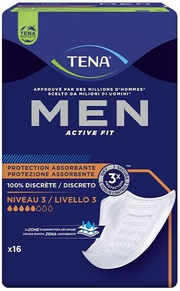 Tena Men Active Fit Level 3 - 18 paquets de 16 protections