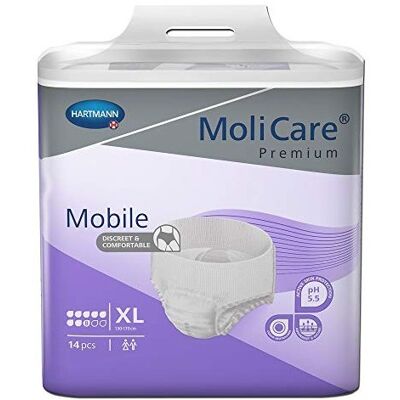 Hartmann MoliCare Mobile 8 gouttes XL - 4 paquets de 14 protections - Publicité Hartmann MoliCare Mobile 8 gouttes XL - 4 paquets de 14 protections - Publicité