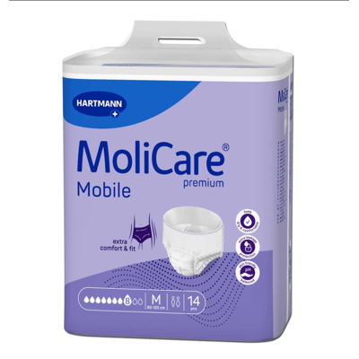 Hartmann MoliCare Mobile 8 gouttes Medium - 10 paquets de 14 protections - Publicité Hartmann MoliCare Mobile 8 gouttes Medium - 10 paquets de 14 protections - Publicité