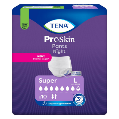 Tena Proskin Pants Night Super Large - 8 paquets de 10 protections - Publicité Tena Proskin Pants Night Super Large - 8 paquets de 10 protections - Publicité