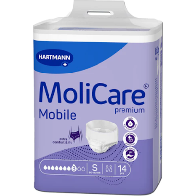 Hartmann MoliCare Mobile 8 gouttes Small - 12 paquets de 14 protections - Publicité Hartmann MoliCare Mobile 8 gouttes Small - 12 paquets de 14 protections - Publicité