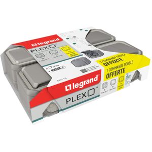 LEGRAND Lot 3 Prises + 2 VV + commande double offerte Plexo Legrand Gris (Lot)