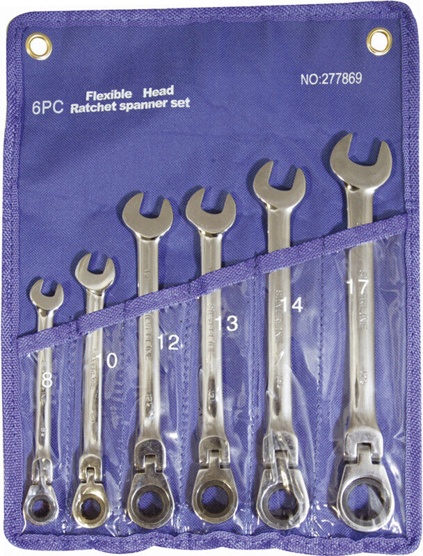 Silverline Set de clés mixtes à cliquets 6 pcs