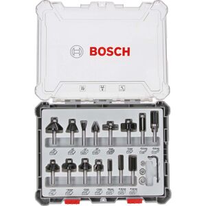 Coffret mixtes de fraise a queue Bosch 15 pieces