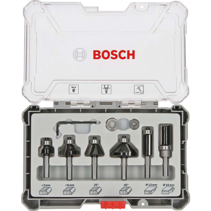 Bosch Fraise à araser et de bordage Bosch 6pcs