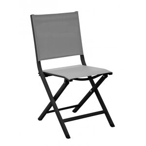 Proloisirs Chaise pliante en aluminium époxy graphite et textilène perle THEMA Lot de 2 - Proloisirs - Publicité