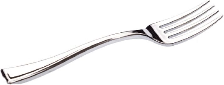 Mozaik 100 mini fourchettes en plastique rigide métallisé 10 cm Mozaik 100 mini fourchettes en plastique rigide métallisé 10 cm