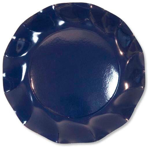 Unique 10 assiettes à dessert rondes en carton bleu foncé PARTY LINE 21 cm Unique 10 assiettes à dessert rondes en carton bleu foncé PARTY LINE 21 cm