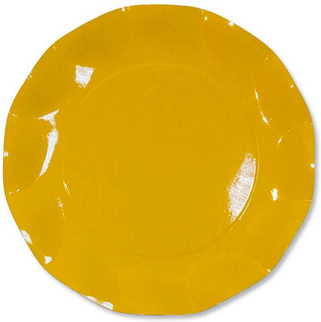 Unique 10 grandes assiettes rondes en carton jaune PARTY LINE 27 cm Unique 10 grandes assiettes rondes en carton jaune PARTY LINE 27 cm