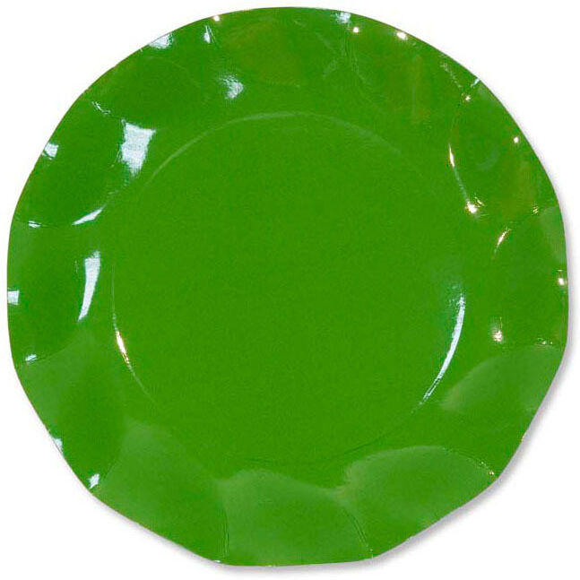 Unique 10 grandes assiettes rondes en carton vert pré PARTY LINE 27 cm Unique 10 grandes assiettes rondes en carton vert pré PARTY LINE 27 cm
