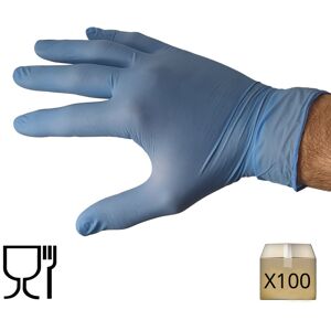 Kalissya x100 Gants jetables en nitrile bleu non poudrés Kalissya