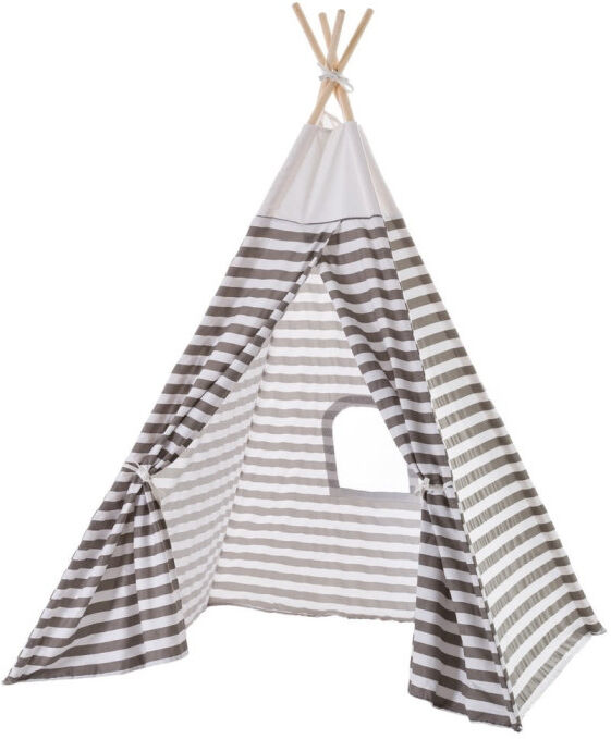 Wadiga Tente de Jeu pour Enfant Tipi Gris et Blanc Rayures Wadiga Tente de Jeu pour Enfant Tipi Gris et Blanc Rayures