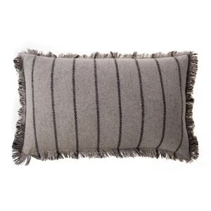 Zago Housse de coussin grise rayée en laine 50 x 30 cm Swan - ZAGO - Publicité