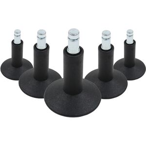 hjh OFFICE 5x STAND 11mm/65mm Patins glisseurs - Roulettes Noir