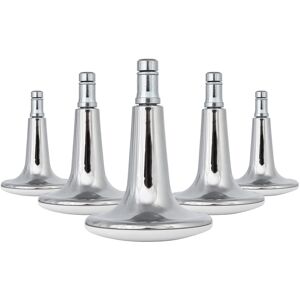 hjh OFFICE 5x STAND 11mm/65mm Patins glisseurs - Roulettes Chrome