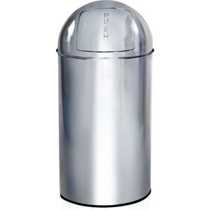 hjh OFFICE PUSH 50L - Poubelle Chrome