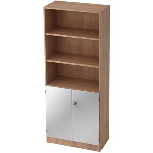 hjh OFFICE PRO SIGNA K 6770 SG - Noyer/Argent avec bouton (verrouillable) Armoire