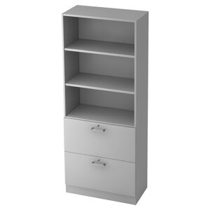 hjh OFFICE PRO SIGNA G 7300 CE - Gris Armoire avec dispositif pour dossiers suspendus (verrouillable) poignée chrome métal