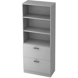 hjh OFFICE PRO SIGNA G 7300 SG - Gris Armoire avec dispositif pour dossiers suspendus (verrouillable) poignée striée en plastique