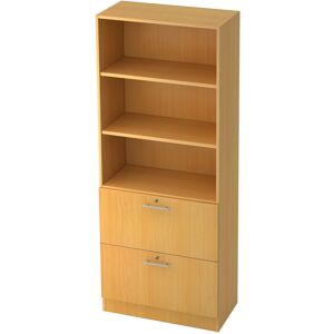 hjh OFFICE PRO SIGNA G 7300 RE - Hêtre Armoire avec dispositif pour dossiers suspendus (verrouillable) poignée de bastingage plastique