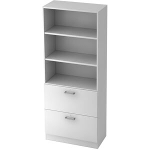 hjh OFFICE PRO SIGNA G 7300 CE - Blanc Armoire avec dispositif pour dossiers suspendus (verrouillable) poignée chrome métal