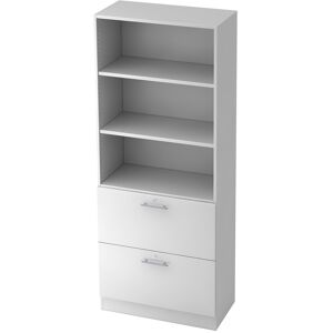 hjh OFFICE PRO SIGNA G 7300 RE - Blanc Armoire avec dispositif pour dossiers suspendus (verrouillable) poignée de bastingage plastique