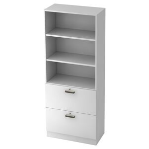 hjh OFFICE PRO SIGNA G 7300 SG - Blanc Armoire avec dispositif pour dossiers suspendus (verrouillable) poignée striée en plastique