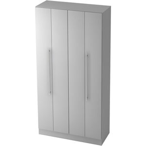 hjh OFFICE PRO SIGNA G 7400 RE - Gris Armoire à portes pliantes poignée de bastingage plastique