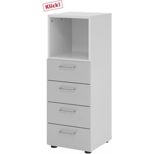 hjh OFFICE PRO BETA 9   Armoire avec 4 tiroirs   3 HC - Gris/Argent