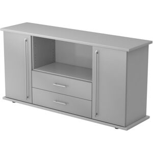 hjh OFFICE PRO KAPA SB   Sideboard   avec protes et tiroirs - Gris/Argent Buffet poignée de bastingage plastique