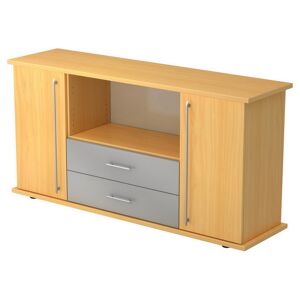 hjh OFFICE PRO KAPA SB   Sideboard   avec protes et tiroirs - Hêtre Buffet poignée de bastingage plastique