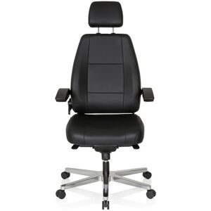 hjh OFFICE 24 HOURS cuir - Siège pivotant XXL Noir