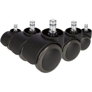 hjh OFFICE 5x ROLO 10mm/50mm - Roulettes Noir