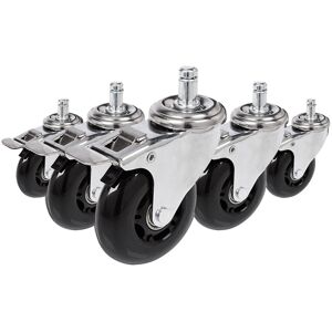 hjh OFFICE 5x ROLO SKATE 11mm/75mm - Roulettes argent / noir