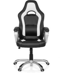 MyBuero GAMING ZONE PRO AB100 - Siège de bureau à domicile Buerostuhl24 simili cuir Noir/Blanc - Publicité