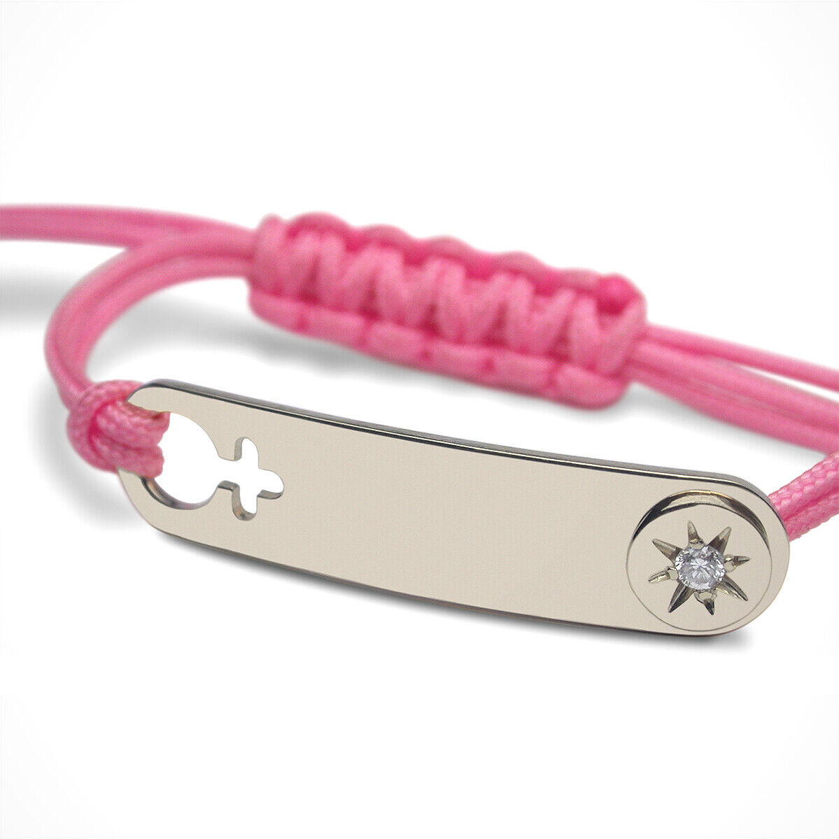 Mikado "Bracelet ""I am a girl"" star - Diamant- Argent massif"