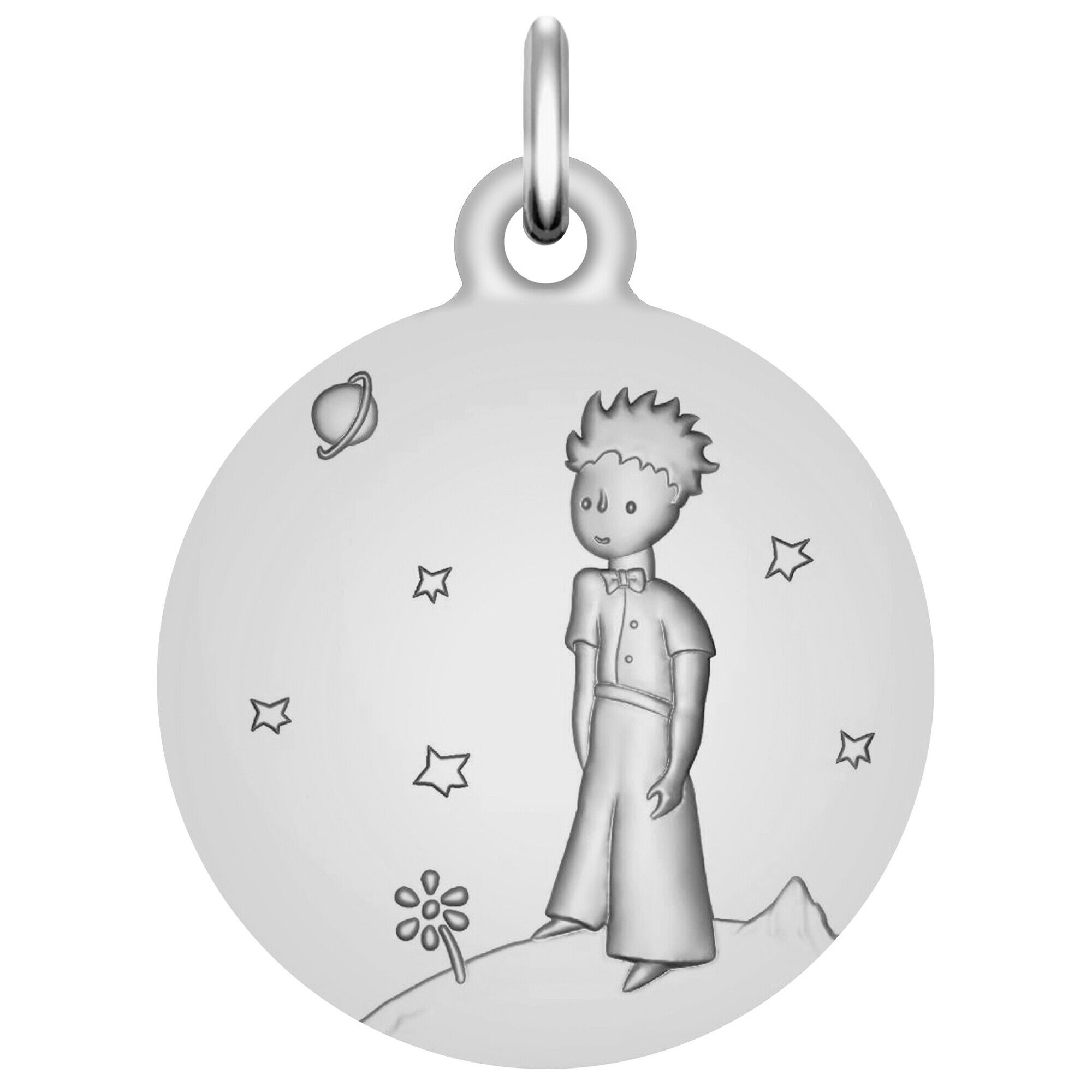 Maison de la Médaille Médaille Petit Prince sur sa planète - Or blanc 9ct