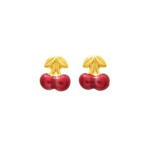 Mon Premier Bijou Boucles daoreilles cerises - Vis - Or jaune 18ct