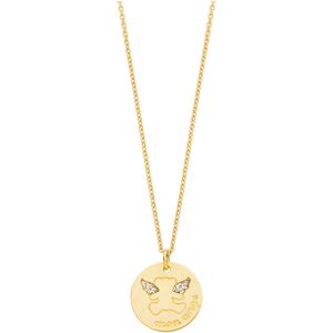 LuluCastagnette Collier chaine & medaille ange LuluCastagnette - Or jaune 9ct