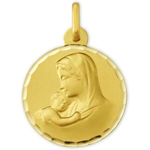 Mon Premier Bijou Medaille Vierge a l?enfant douceur ciselee - Or jaune 9ct