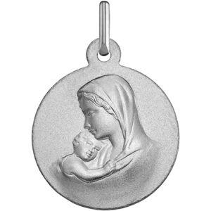 Mon Premier Bijou Medaille Vierge a l?enfant douceur - Or blanc 9ct