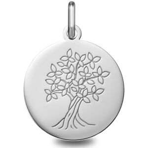 Mon Premier Bijou Medaille Arbre de vie epanoui - Or blanc 9ct